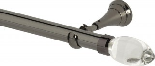 Rolls Neo Premium 28mm Clear Teardrop Black Nickel Cup Bracket Metal Eyelet Curtain Pole