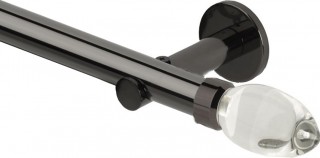Rolls Neo Premium 28mm Clear Teardrop Black Nickel Cylinder Bracket Metal Eyelet Curtain Pole