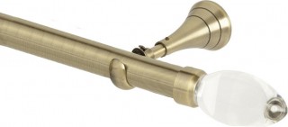 Rolls Neo Premium 28mm Clear Teardrop Spun Brass Cup Bracket Metal Eyelet Curtain Pole