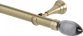 Rolls Neo Premium 28mm Smoke Grey Teardrop Spun Brass Cup Bracket Metal Eyelet Curtain Pole