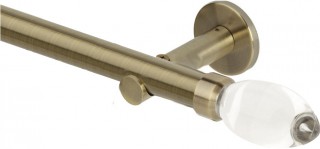 Rolls Neo Premium 28mm Clear Teardrop Spun Brass Cylinder Bracket Metal Eyelet Curtain Pole