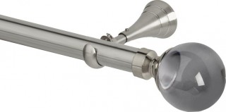 Rolls Neo Premium 28mm Smoke Grey Ball Stainless Steel Cup Bracket Metal Eyelet Curtain Pole