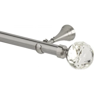 Rolls Neo Premium 28mm Clear Faceted Ball Stainless Steel Cup Bracket Metal Eyelet Curtain Pole