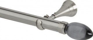 Rolls Neo Premium 28mm Smoke Grey Teardrop Stainless Steel Cup Bracket Metal Eyelet Curtain Pole