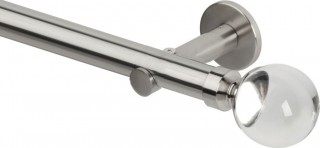 Rolls Neo Premium 28mm Clear Ball Stainless Steel Cylinder Bracket Metal Eyelet Curtain Pole
