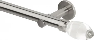 Rolls Neo Premium 28mm Clear Teardrop Stainless Steel Cylinder Bracket Metal Eyelet Curtain Pole