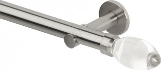 Rolls Neo Premium 28mm Clear Teardrop Stainless Steel Cylinder Bracket Metal Eyelet Curtain Pole