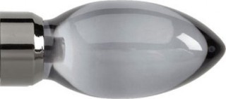 Rolls Neo Premium 28mm Smoke Grey Teardrop Black Nickel Crystal Finials (Pair)
