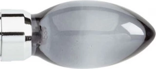 Rolls Neo Premium 28mm Smoke Grey Teardrop Chrome Crystal Finials (Pair)