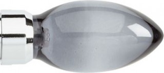 Rolls Neo Premium 28mm Smoke Grey Teardrop Chrome Crystal Finials (Pair)