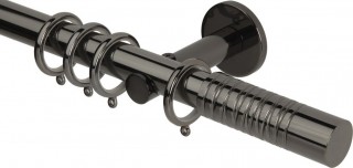 Rolls Neo Premium 28mm Wired Barrel Black Nickel Cylinder Bracket Metal Curtain Pole