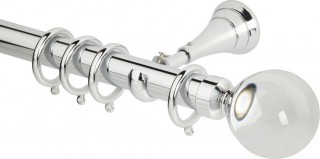 Rolls Neo Premium 28mm Clear Ball Chrome Cup Bracket Metal Curtain Pole