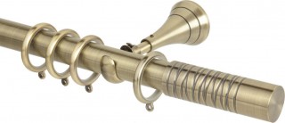 Rolls Neo Premium 28mm Wired Barrel Spun Brass Cup Bracket Metal Curtain Pole