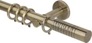 Rolls Neo Premium 28mm Wired Barrel Spun Brass Cylinder Bracket Metal Curtain Pole