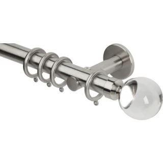 Rolls Neo Premium 28mm Clear Ball Stainless Steel Cylinder Bracket Metal Curtain Pole