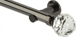 Rolls Neo Premium 35mm Clear Faceted Ball Black Nickel Cylinder Bracket Metal Eyelet Curtain Pole