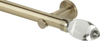 Rolls Neo Premium 35mm Clear Teardrop Spun Brass Cylinder Bracket Metal Eyelet Curtain Pole