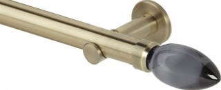Rolls Neo Premium 35mm Smoke Grey Teardrop Spun Brass Cylinder Bracket Metal Eyelet Curtain Pole