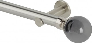 Rolls Neo Premium 35mm Smoke Grey Ball Stainless Steel Cylinder Bracket Metal Eyelet Curtain Pole