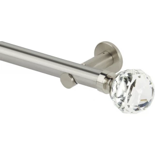 Rolls Neo Premium 35mm Clear Faceted Ball Stainless Steel Cylinder Bracket Metal Eyelet Curtain Pole