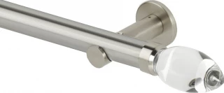 Rolls Neo Premium 35mm Clear Teardrop Stainless Steel Cylinder Bracket Metal Eyelet Curtain Pole