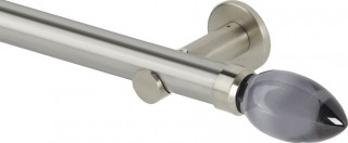 Rolls Neo Premium 35mm Smoke Grey Teardrop Stainless Steel Cylinder Bracket Metal Eyelet Curtain Pole