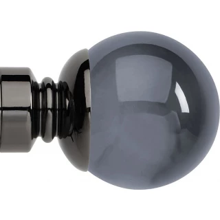 Rolls Neo Premium 35mm Smoke Grey Ball Black Nickel Effect Crystal Finials (Pair)
