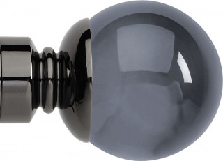 Rolls Neo Premium 35mm Smoke Grey Ball Black Nickel Crystal Finials (Pair)