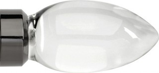 Rolls Neo Premium 35mm Clear Teardrop Black Nickel Crystal Finials (Pair)