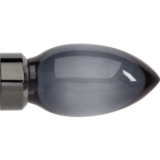 Rolls Neo Premium 35mm Smoke Grey Teardrop Black Nickel Crystal Finials (Pair)