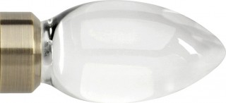 Rolls Neo Premium 35mm Clear Teardrop Spun Brass Crystal Finials (Pair)