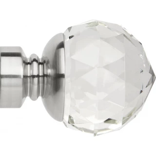 Rolls Neo Premium 35mm Clear Faceted Ball Stainless Steel Crystal Finials (Pair)