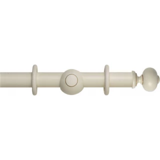 Museum Handcrafted 35mm Antique White Effect Wood Curtain Pole