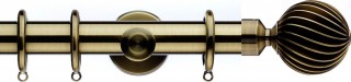 Integra Inspired Allure 35mm Burnished Brass Metal Curtain Pole