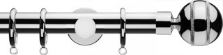Integra Inspired Allure 35mm Chrome Metal Curtain Pole