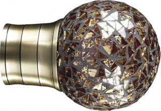 Museum Galleria 50mm Burnished Brass Mozaic Gold Ball Finial