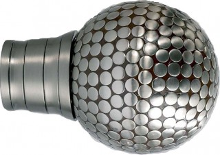 Museum Galleria 35mm Brushed Silver Flat Stud Finial