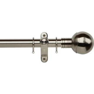 Museum Galleria Metals 35mm Brushed Silver Metal Curtain Pole