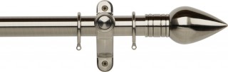 Museum Galleria Metals 35mm Brushed Silver Metal Curtain Pole