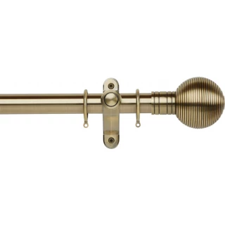 Museum Galleria Metals 35mm Burnished Brass Metal Curtain Pole
