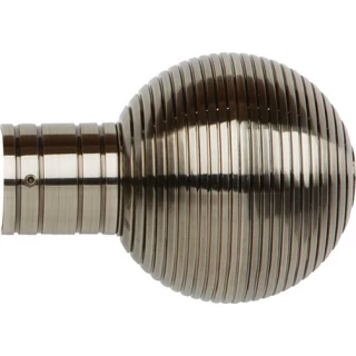 Museum Galleria Metals 35mm Brushed Silver Ribbed Ball Finial
