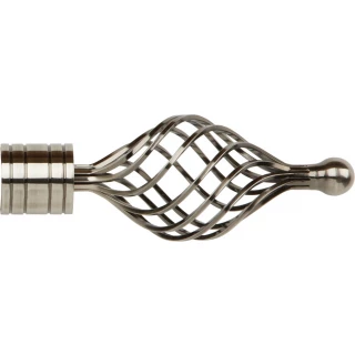 Museum Galleria Metals 35mm Brushed Silver Twisted Cage Finial