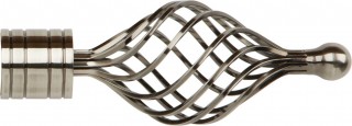 Museum Galleria Metals 35mm Brushed Silver Twisted Cage Finial