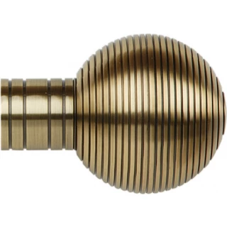 Museum Galleria Metals 35mm Burnished Brass Ribbed Ball Finial