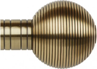 Museum Galleria Metals 35mm Burnished Brass Ribbed Ball Finial