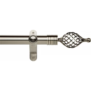 Museum Galleria Metals 50mm Brushed Silver Metal Eyelet Curtain Pole