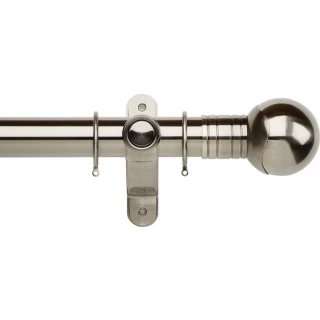 Museum Galleria Metals 50mm Brushed Silver Metal Curtain Pole