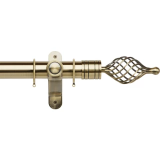 Museum Galleria Metals 50mm Burnished Brass Metal Curtain Pole