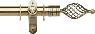 Museum Galleria Metals 50mm Burnished Brass Metal Curtain Pole