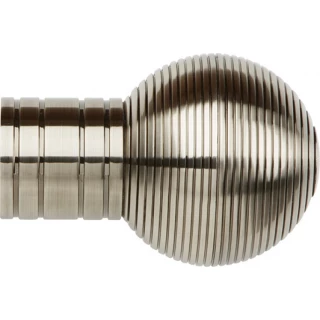 Museum Galleria Metals 50mm Brushed Silver Ribbed Ball Finial